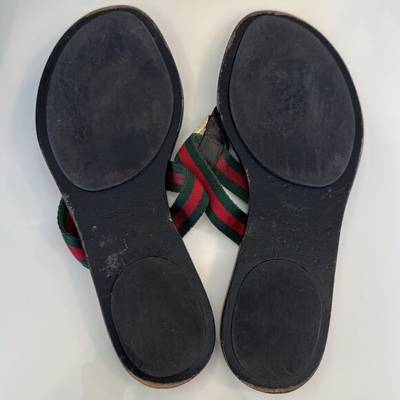 Gucci Interlocking GG Thong Sandals EU 39 US 9 Black Monogram Flat Flip Flop - Picture 5 of 7
